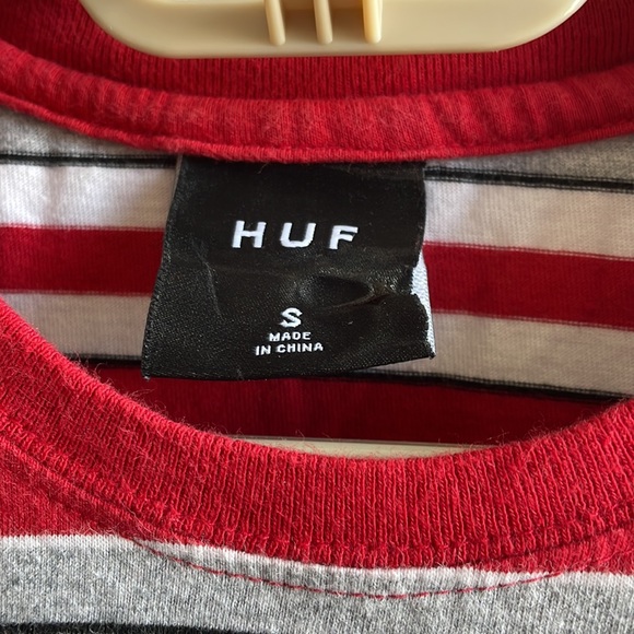 HUF T Shirt Small Red Striped - Picture 4 of 9